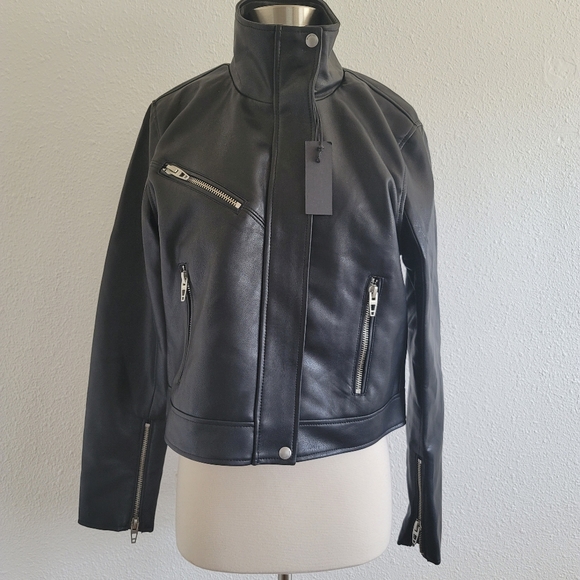 BLANK DENIM MOTO JACKET - Picture 10 of 15